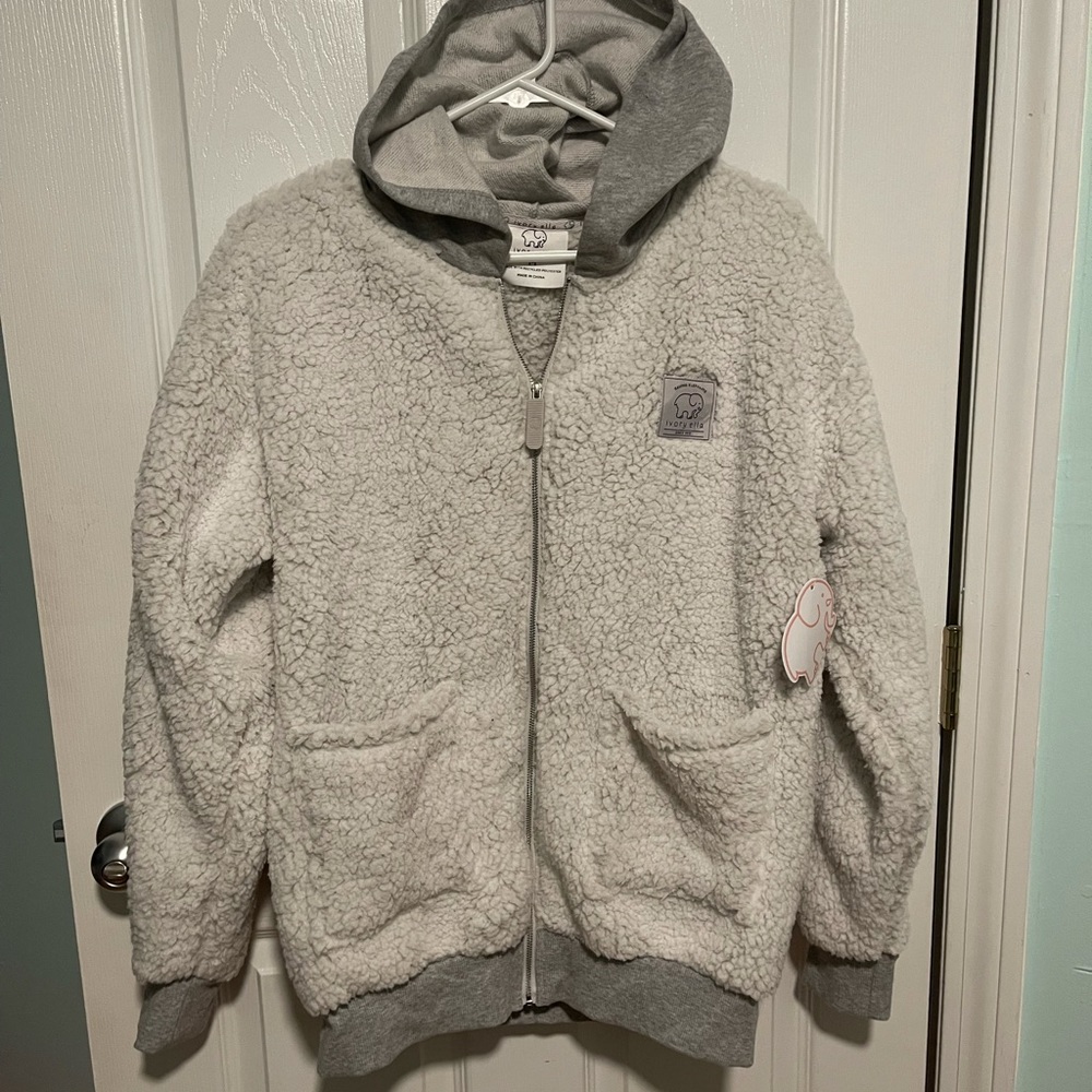 NWT Ivory Ella Full Zip Hoodie Sherpa